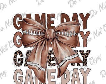 Football Game Day Bow PNG: Preppy Coquette Design (Instant Download