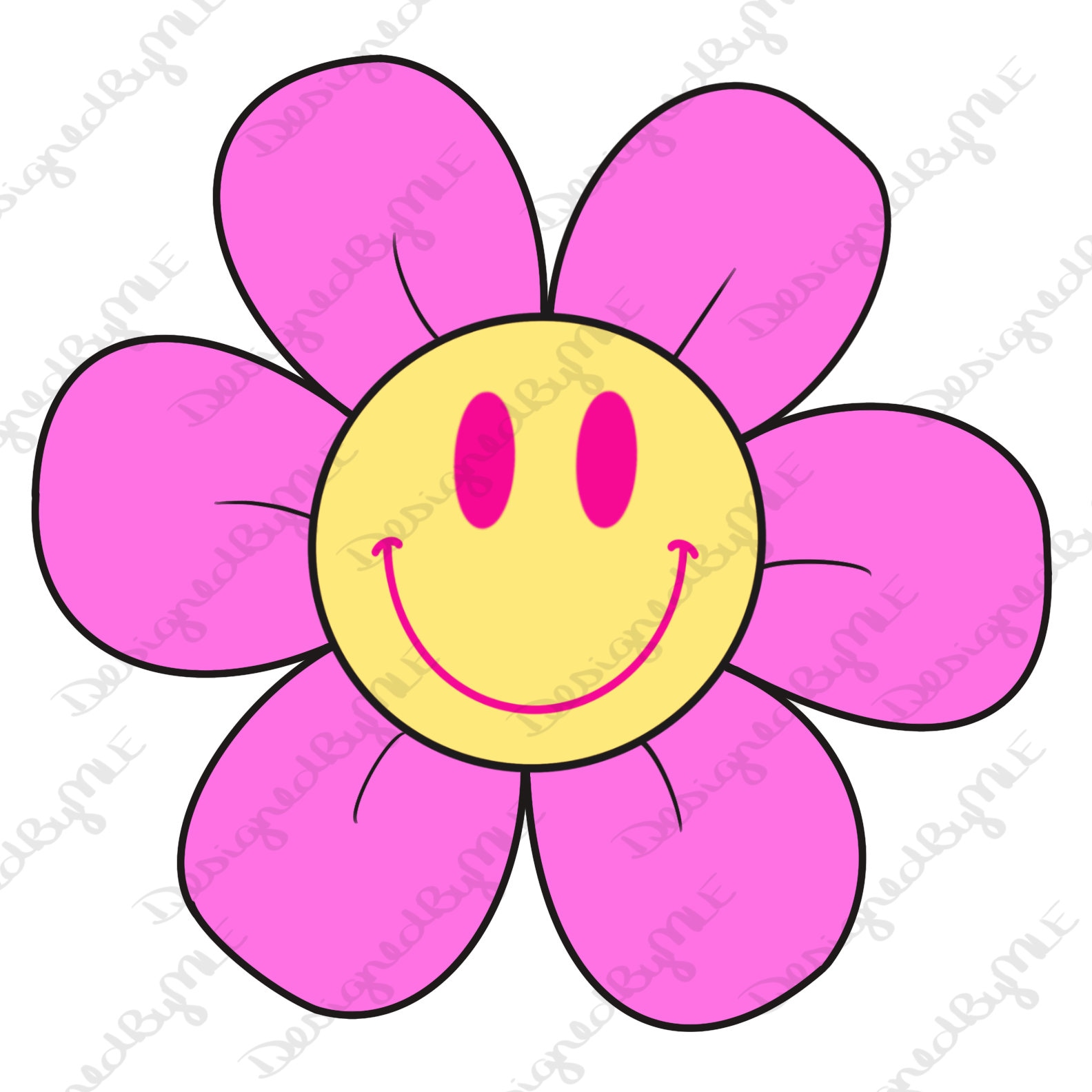 Happy Face Flower SVG, PNG, JPG, Flower Smile Face, Flower Smile Face,  Summer Design, Spring Design, Instant Download