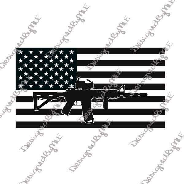 AR 15 American Flag SVG, PNG, United States Flag Design, Second Amendment Design, 2nd Amendment, Instant Download