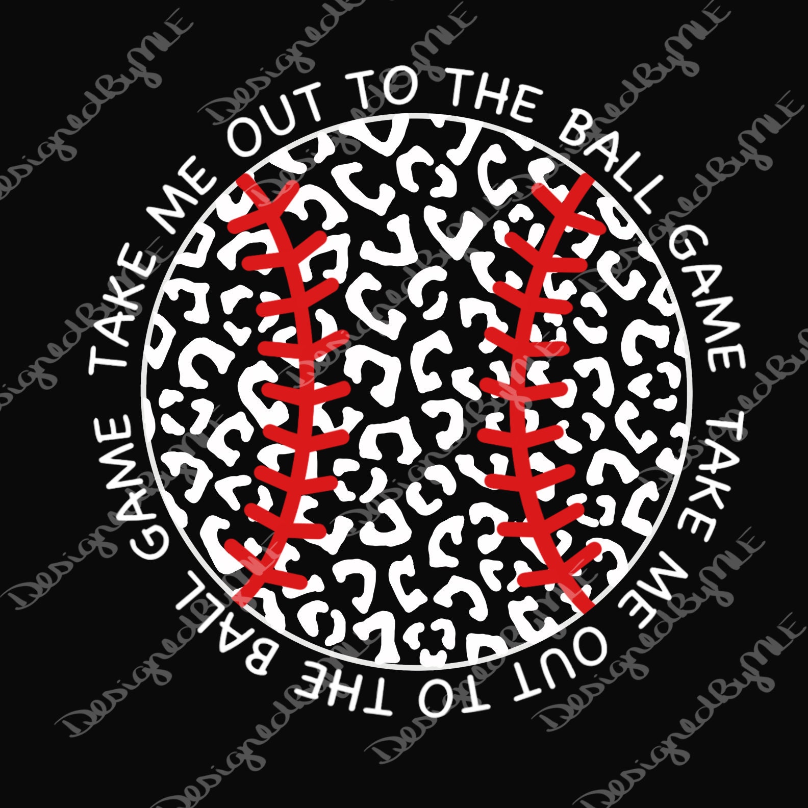 Leopard Baseball SVG, PNG, JPG, Take Me Out To The Ball Game, Cheetah Baseball Design, Baseball Mom, Instant Download