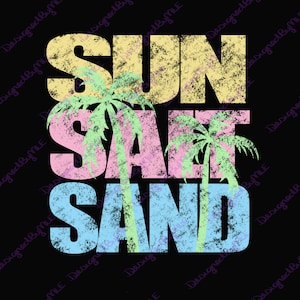 Sun Salt Sand PNG, Beach PNG, Sublimation Design, Palm Tree, Instant Download