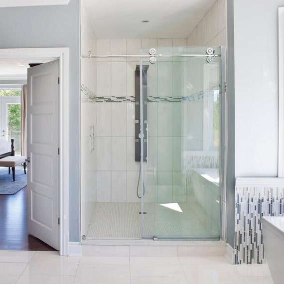 Frameless Sliding Glass Shower Door Track Barn Hardware No