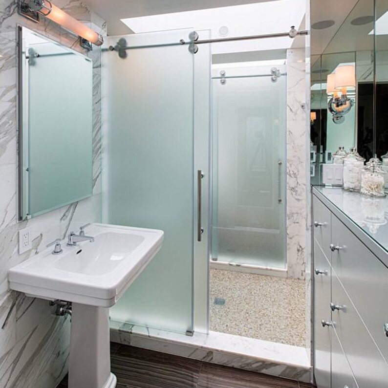 Frameless Sliding Glass Shower Door Track Barn Hardware No