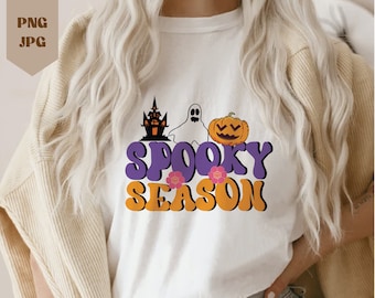 Spooky Season PNG Sublimation, Halloween Png, Fall Autumn Png, Retro Png, Pumpkin Png, Ghost Sublimation Design