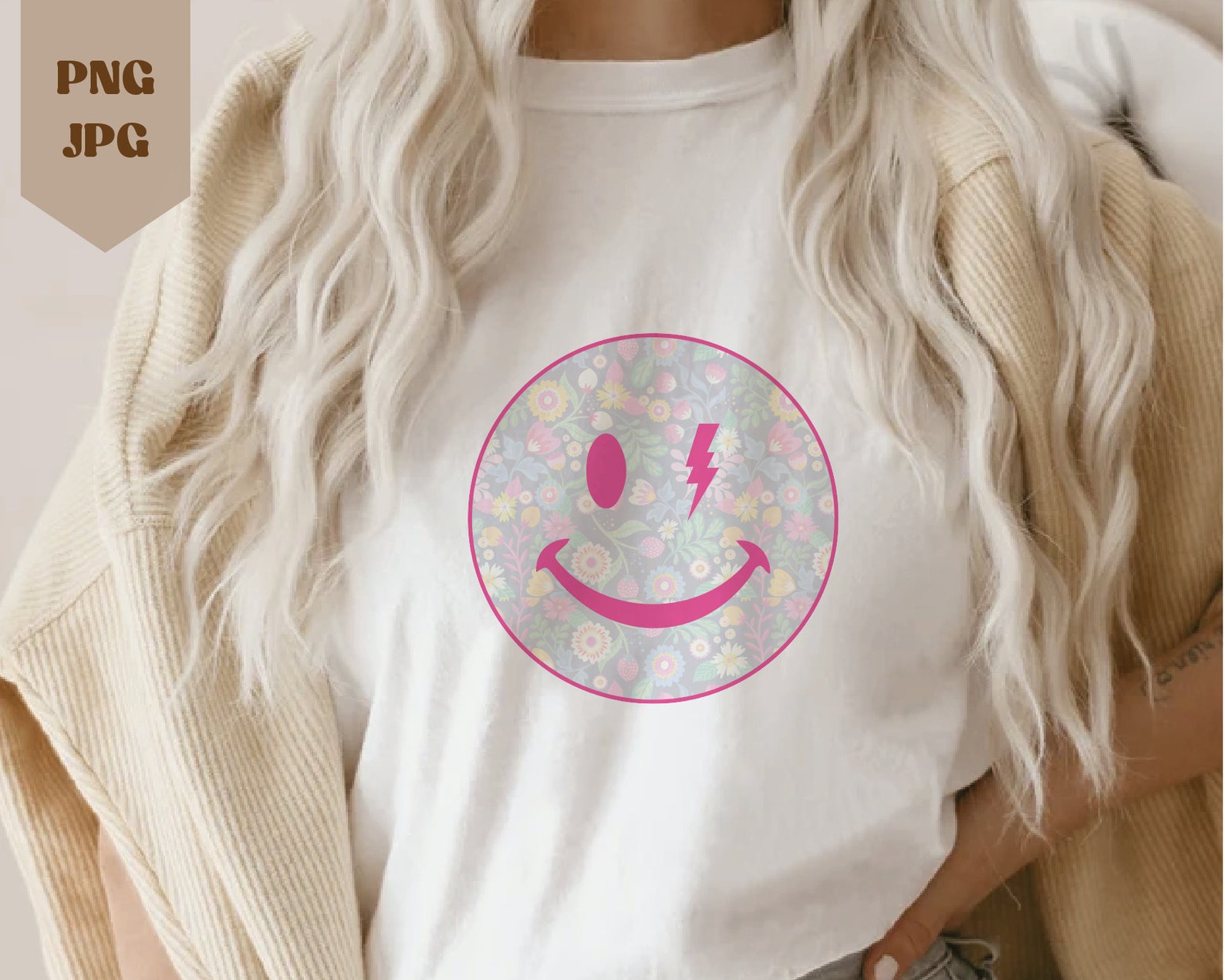 Smiley Face PNG, Smiley Face, Retro, Retro Smile Png, Groovy Flowers