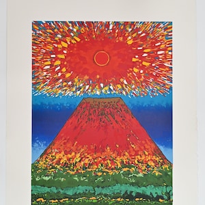 桜井孝美（1928年生まれ）「富士山」オリジナルリトグラフ版画（日本） サイン入り 額なし