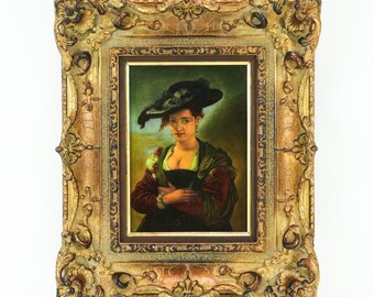 ヴィンテージ ルーベンス 肖像画 壁掛け セラミック デルフト タイル