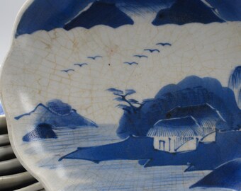 江戸時代 染付風景画皿 8枚セット - Etsy 日本