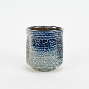 Nakamura Fumimasa (B.1939) Japanese Pottery Blue Salt Glazed Yunomi Chawan Tea Cup