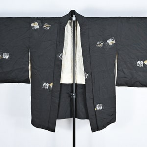 Vintage Japanese Black Haori Kimono Jacket