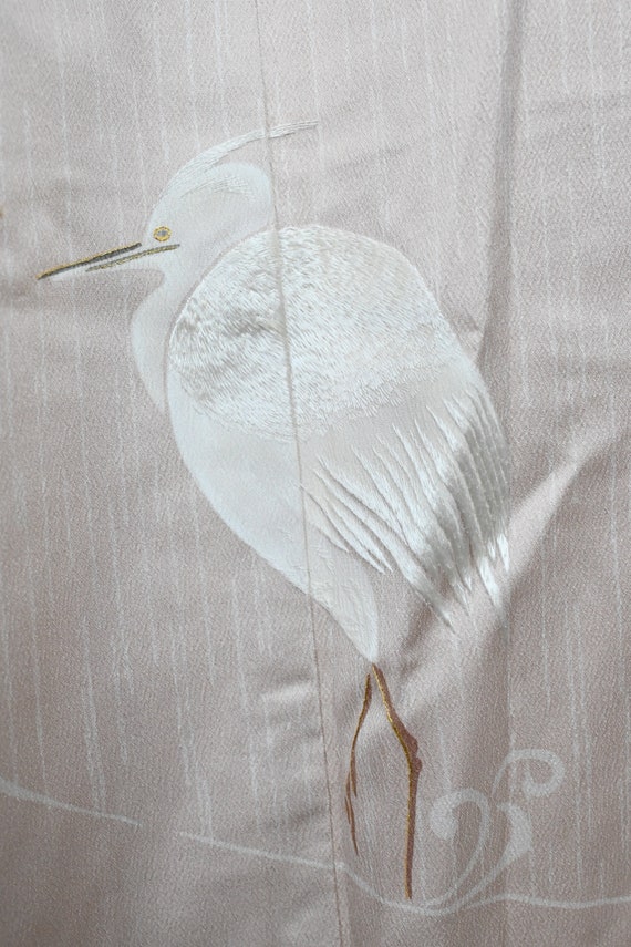 Vintage Japanese Bird Embroidery Decoration Yukat… - image 3