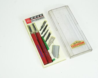 Juego de 2 cinceles japoneses Kikuichi sin usar para tallar madera. Herramientas de tallado en madera de los años 80-90.