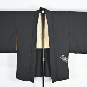 Vintage Japanese Black Haori Kimono Jacket