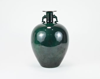 ヴィンテージ 日本製磁器 九谷焼 釉薬付き 取っ手付き花瓶 - Etsy 日本