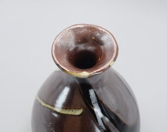 ヴィンテージ日本陶器益子焼柿釉徳利徳利花瓶 - Etsy 日本