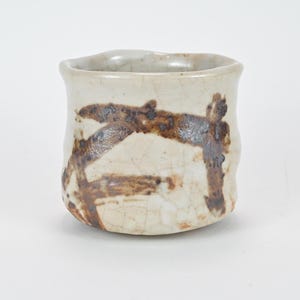 Bol à thé Chawan japonais vintage en poterie Shino Ware