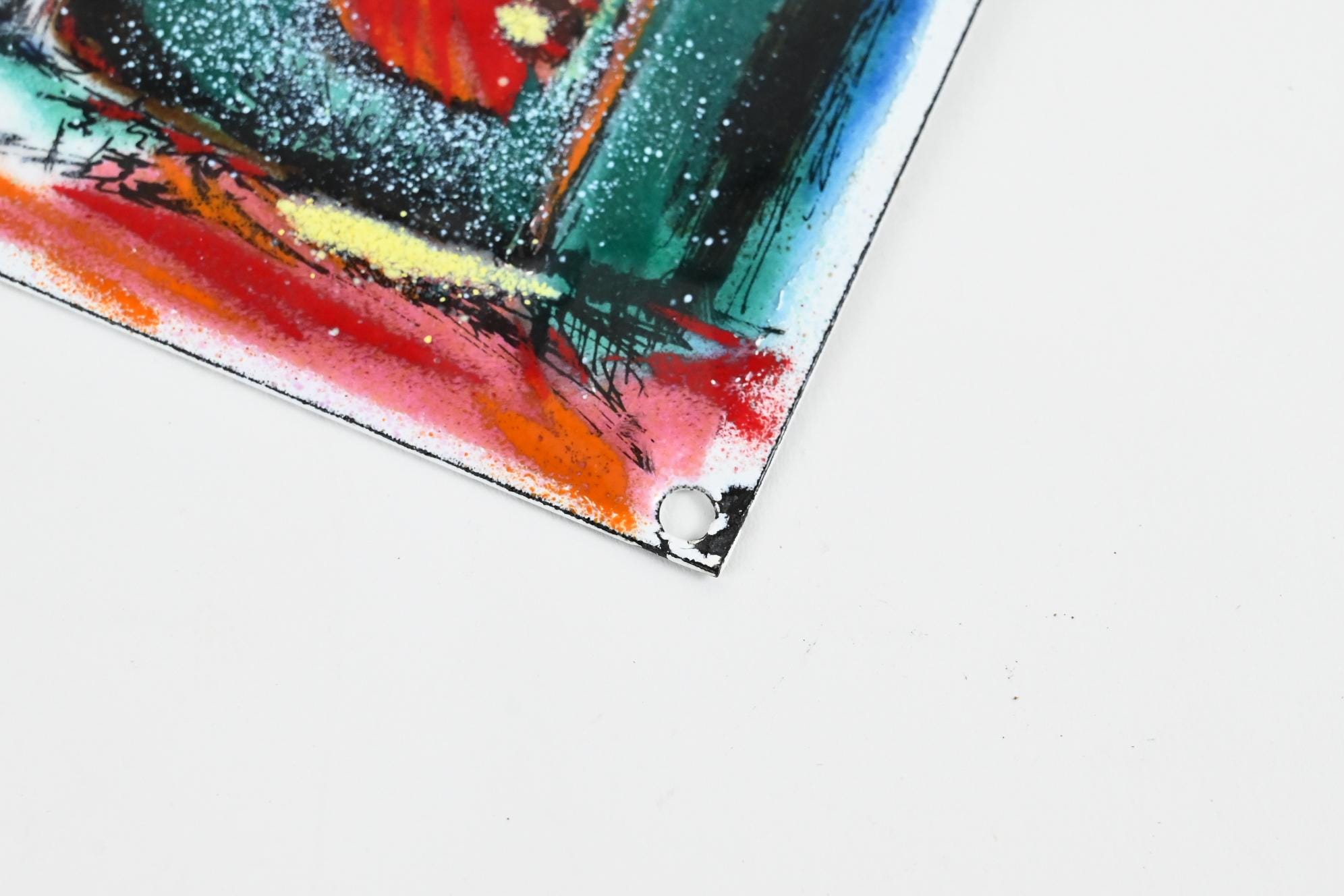 フランスの画家ラヤ・ソーキンによるヴィンテージの静物画エナメル七宝