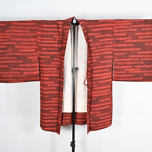 Vintage Japanese Red Haori Kimono Jacket