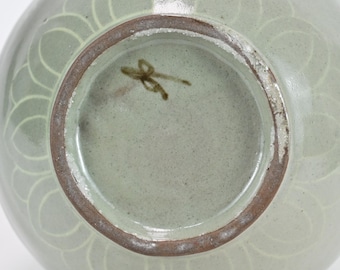 申相浩（1947年生まれ）韓国現代陶芸家 青磁緑粉青ニンニク頭花瓶