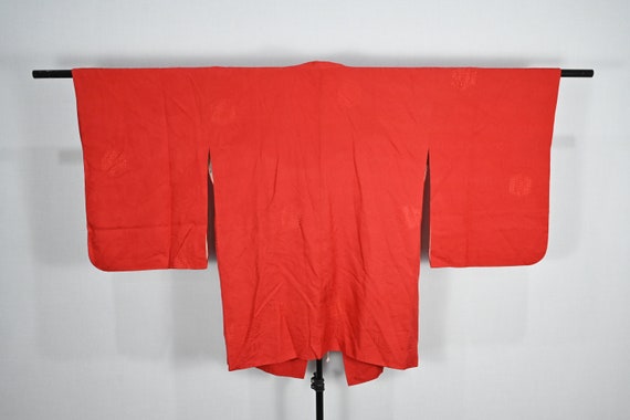 Vintage Japanese Red Haori Kimono Jacket - image 7