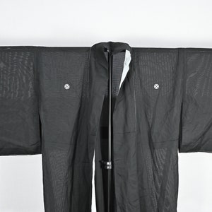 Mint Vintage Japanese Transparent Black Yukata Kimono Jacket