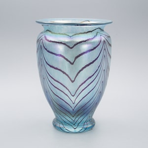 Vintage Theresienthal Art Nouveau German Meisterwerke Der Glaskunst Limited Edition Blue Glass Vase
