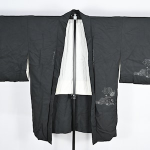 Vintage Japanese Black Haori Kimono Jacket