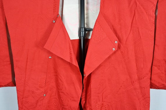 Vintage Japanese Red Haori Kimono Jacket - image 3