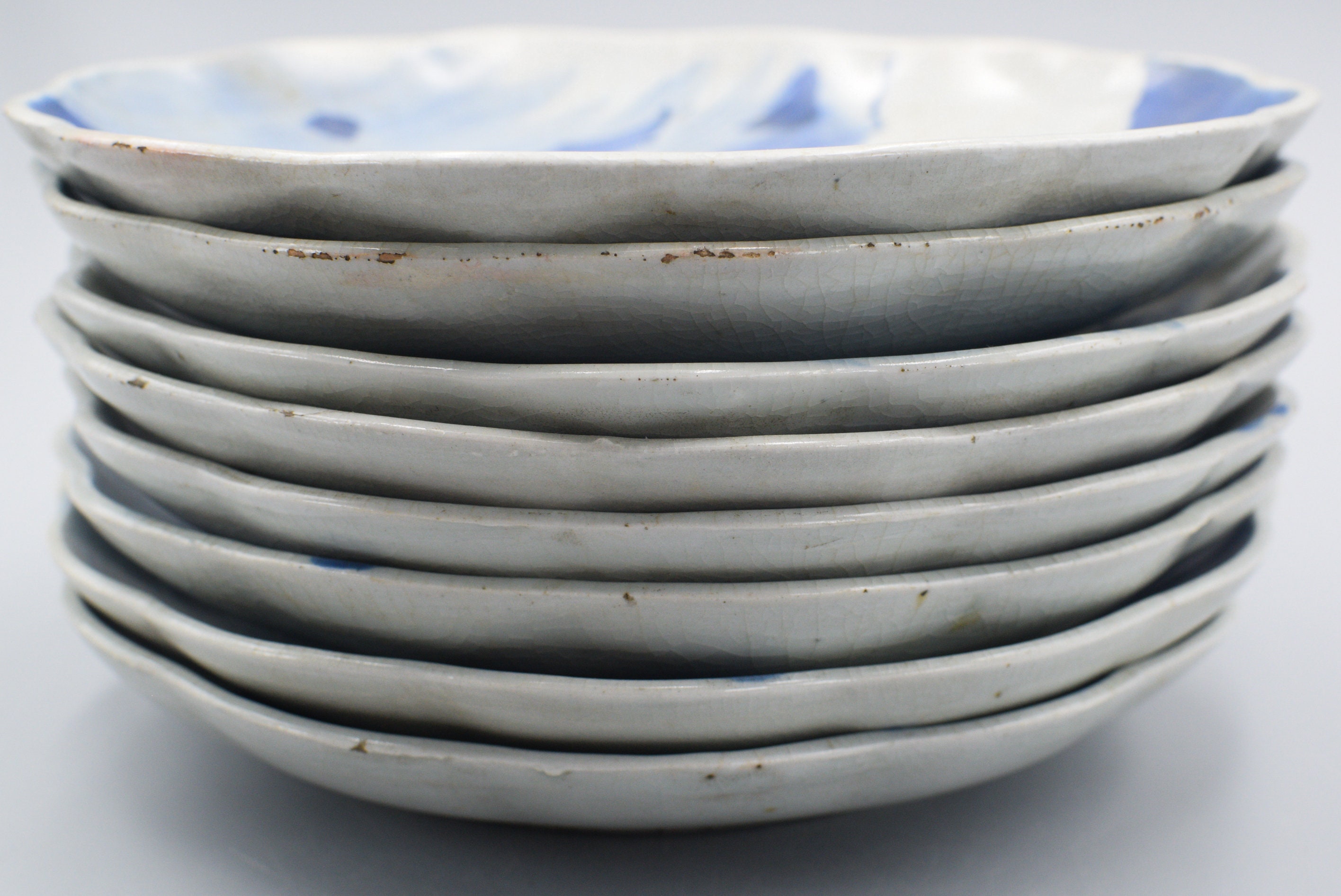 江戸時代 染付風景画皿 8枚セット - Etsy 日本