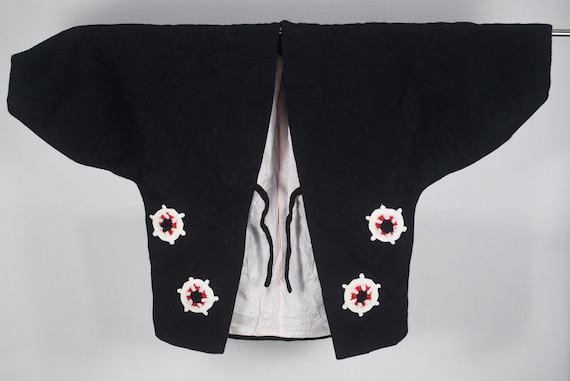 Vintage Japanese Knitting Haori Black Jacket - Gem
