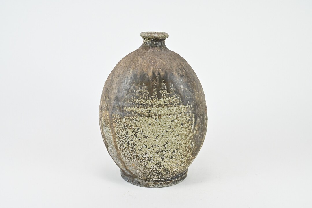 Vintage Japanese Studio Pottery Shigaraki Ware Bottle Vase