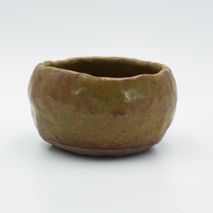 Vintage Japanese Brown Pottery Chawan Tea Bowl