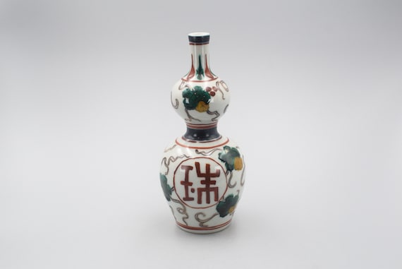 高級日本磁器二重瓢箪形古九谷徳利徳利 - Etsy 日本