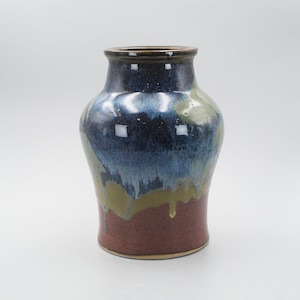 Vintage japanische Keramik Multi Farbe Glasur Vase
