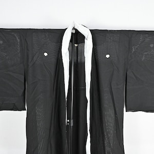 Mint Vintage Japanese Transparent Black Yukata Kimono Jacket