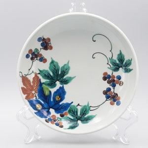 Vintage Japanese Porcelain Kutani Ware Multi Color Grape Plate