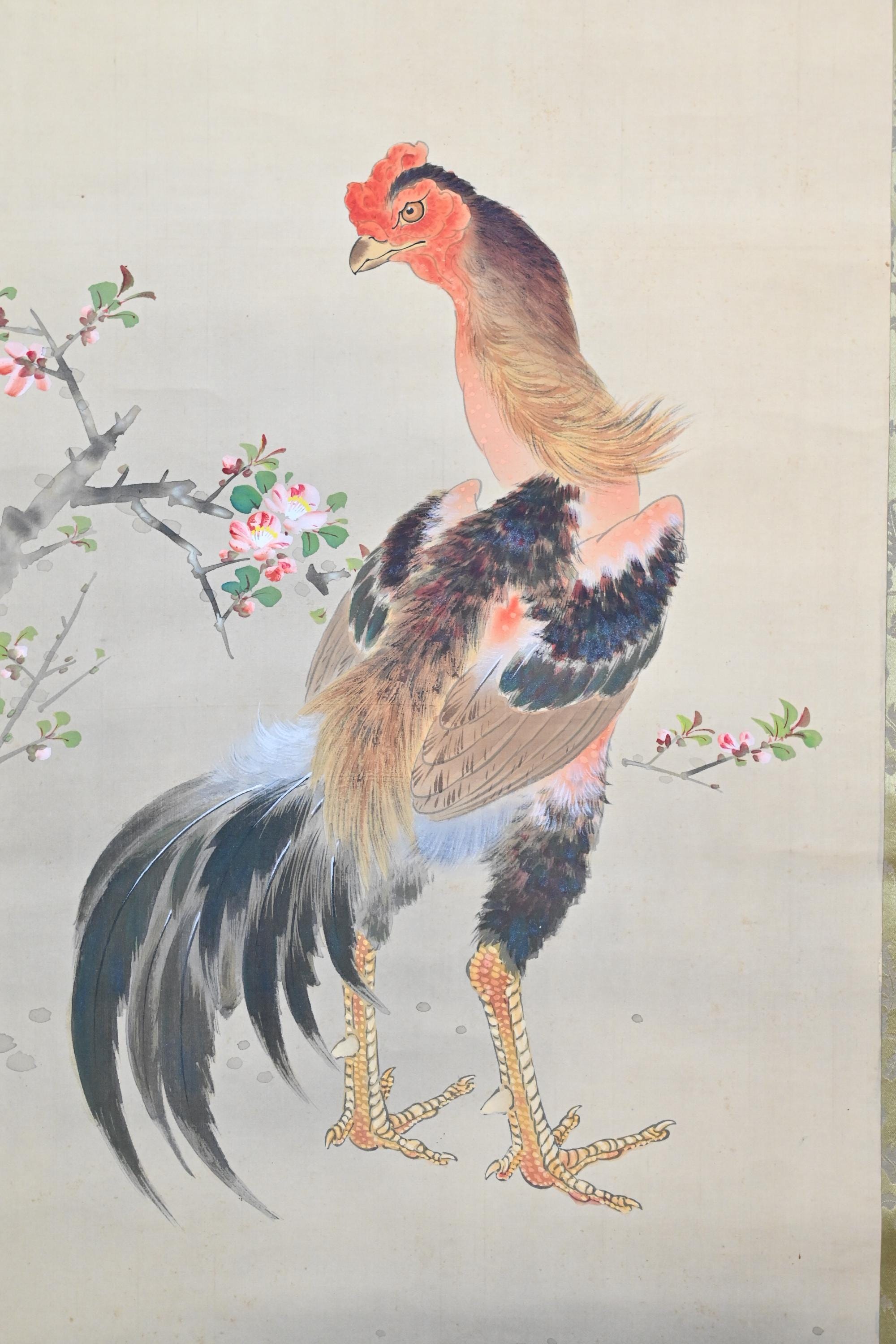 鶴の絵柄 掛け軸 JAPAN VINTAGE HANGING SCROLL 鶴の掛け軸 鶴の絵柄