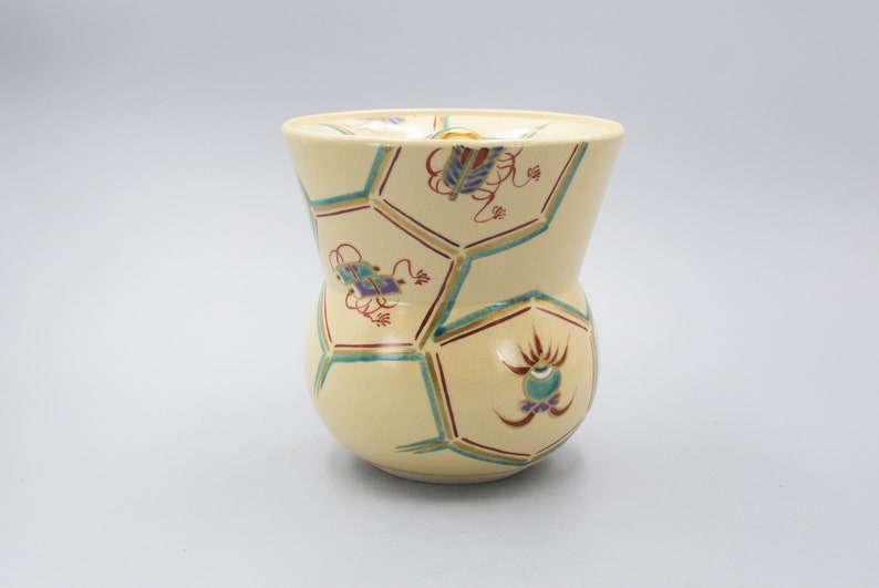 Vintage Japanese Pottery Kyoto Ware Mizusashi Cold Water Etsy