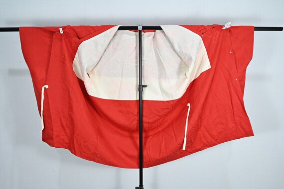 Vintage Japanese Red Haori Kimono Jacket - image 4