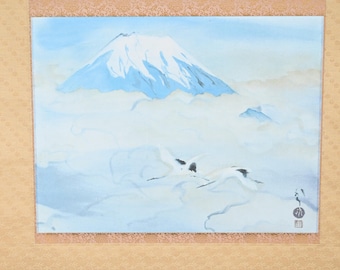 アンティークの日本の掛け軸絵画セット、掛け軸、日本の掛け軸、風景画