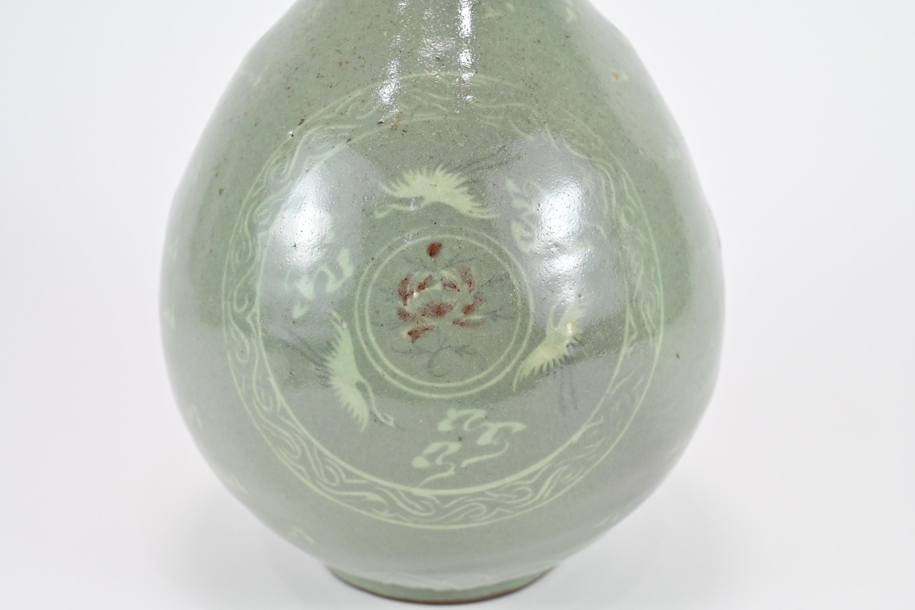 花瓶 青磁 申相浩 韓国 人間国宝 申相浩 韓国人間国宝 】申相浩 作 高麗青磁 最高傑作