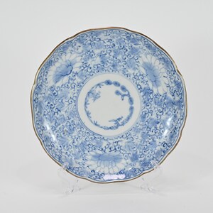 Antike japanische Edo-Periode Blau-Weiße Porzellanschale