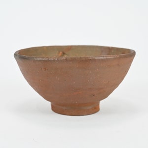 Cerámica japonesa vintage Bizen Ware Chawan Ceremony Tea Bowl