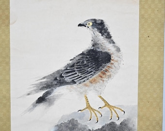アンティークな日本の掛け軸 鳥の絵 紙に描かれた掛軸 - Etsy 日本