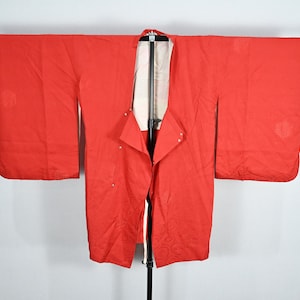 Vintage Japanese Red Haori Kimono Jacket