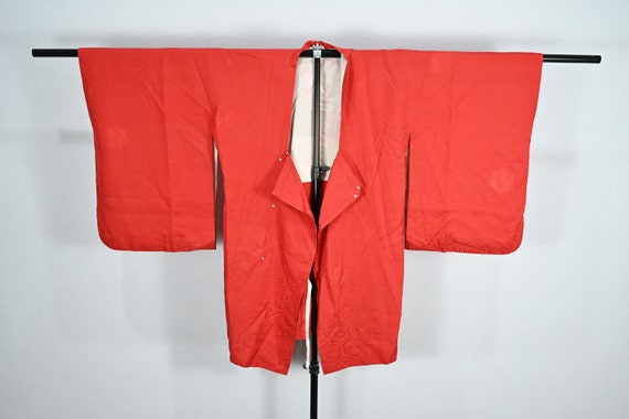 Vintage Japanese Red Haori Kimono Jacket - image 1