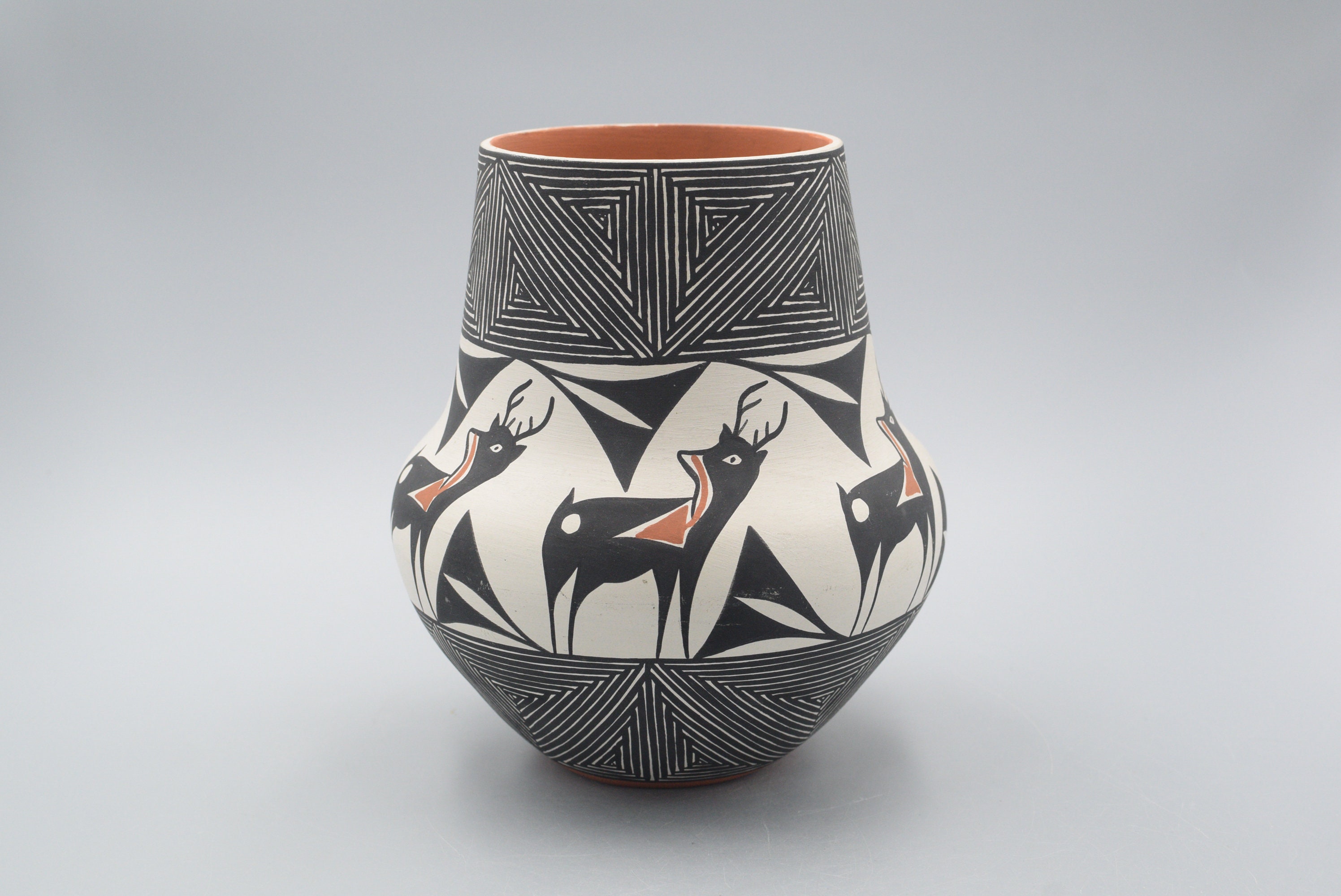 Nativo americano Pueblo Pottery Deer Vase Louise Amos Etsy