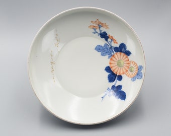 Rare Vintage Japanese Porcelain Flower Decoration Fukagawa Mt. Fuji Arita Plate