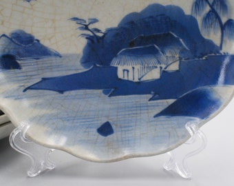 江戸時代 染付風景画皿 8枚セット - Etsy 日本