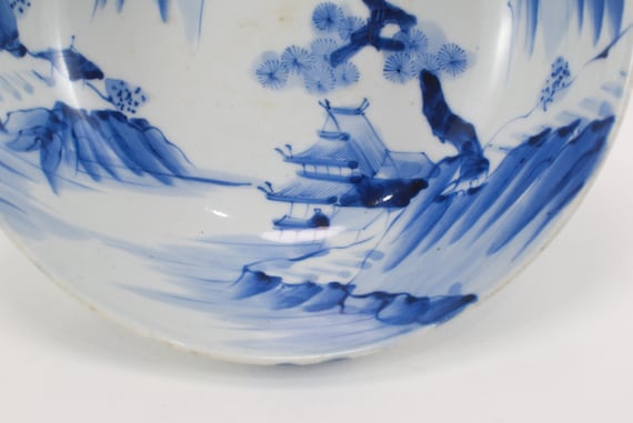 Antique Japanese Edo Period Blue and White Porcelain Arita Imari